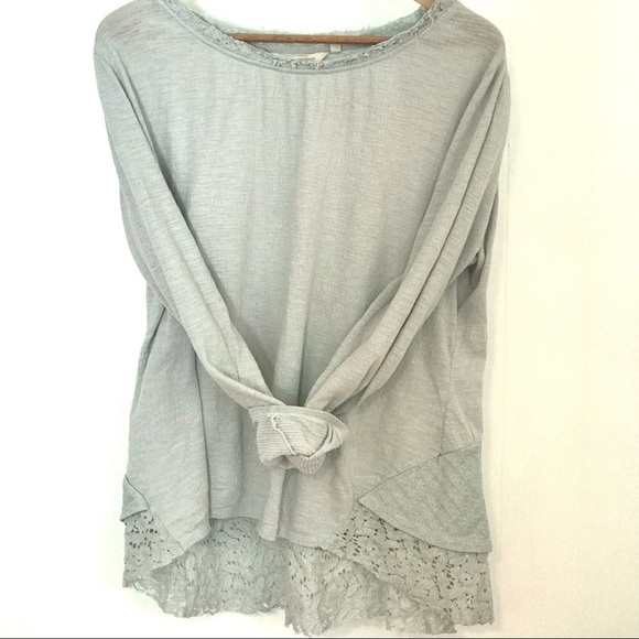 Soft Surroundings Jilliene Lace Hem Top  Small - Picture 3 of 13